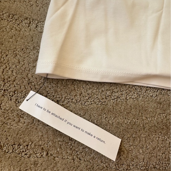 Reformation x Laura Harrier Christy Knit Open Back TShirt Mini Dress Ivory L NWT - Picture 14 of 16